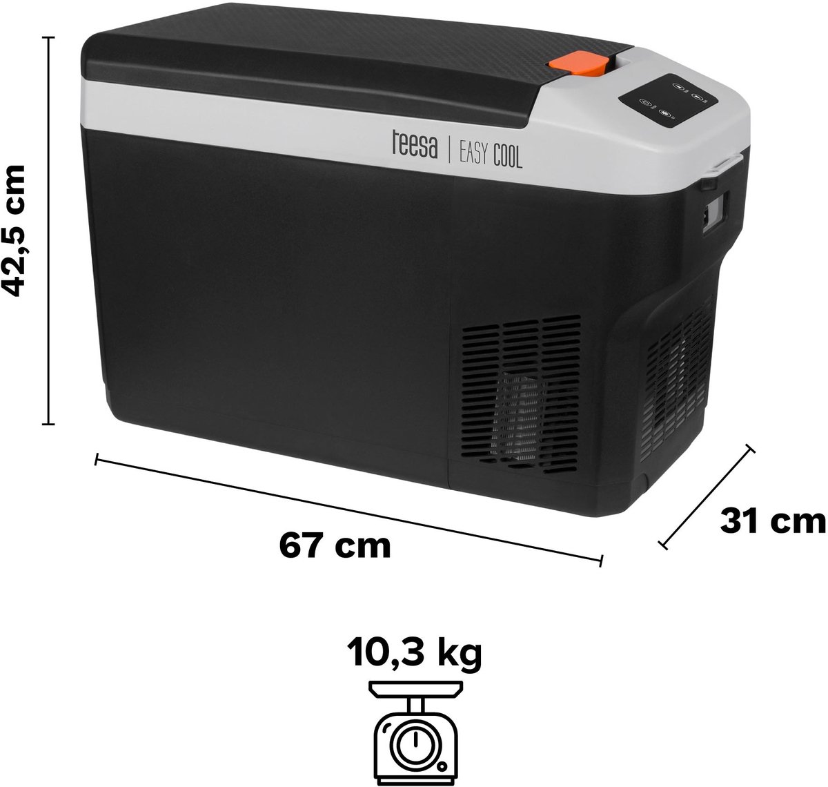 TEESA professionele compressor reiskoelkast met vriesfunctie 25L - DC12/24V - AC 230V - Autokoelkast, Compressor, Draagbare Kleine Koelkast met Vriesvak, Voor Voertuigen, Vrachtwagens, Campers, Boten, Mini Elektrische Koeler, Voor Autoritten, Reizen