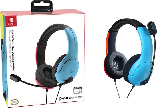 PDP Gaming LVL40 Stereo Gaming Headset - Nintendo Switch - Blauw/Rood
