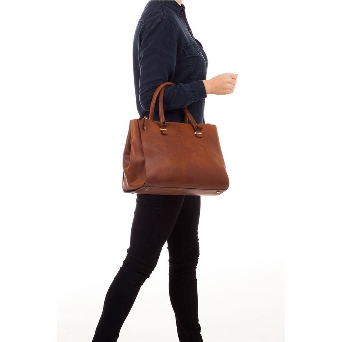 BURKELY Vintage Wieske Handtas - Cognac