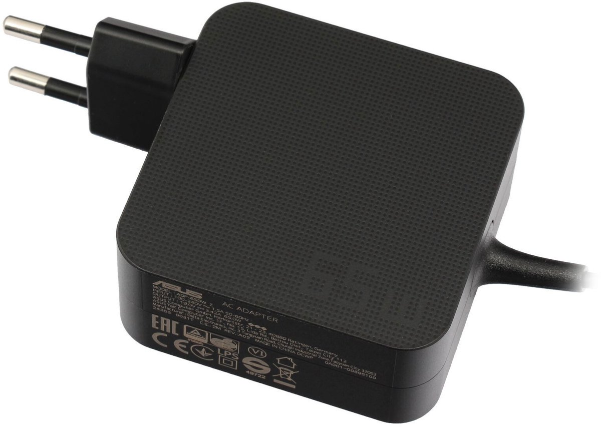 AC-adapter, stekker-EU, zwarte vierkante, puntjesoppervlak, voedingsvoorziening