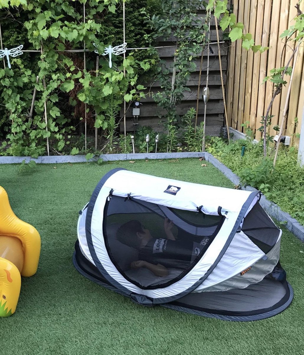 Deryan Peuter Luxe Campingbedje – Inclusief zelfopblaasbare matras - Silver