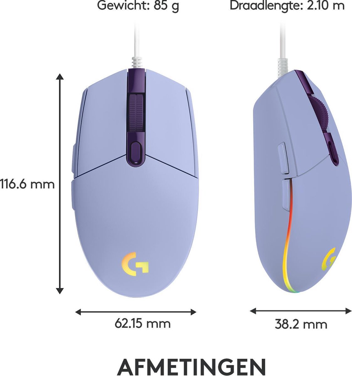 Logitech G203 LIGHTSYNC Gaming Muis met RGB verlichting - Lila