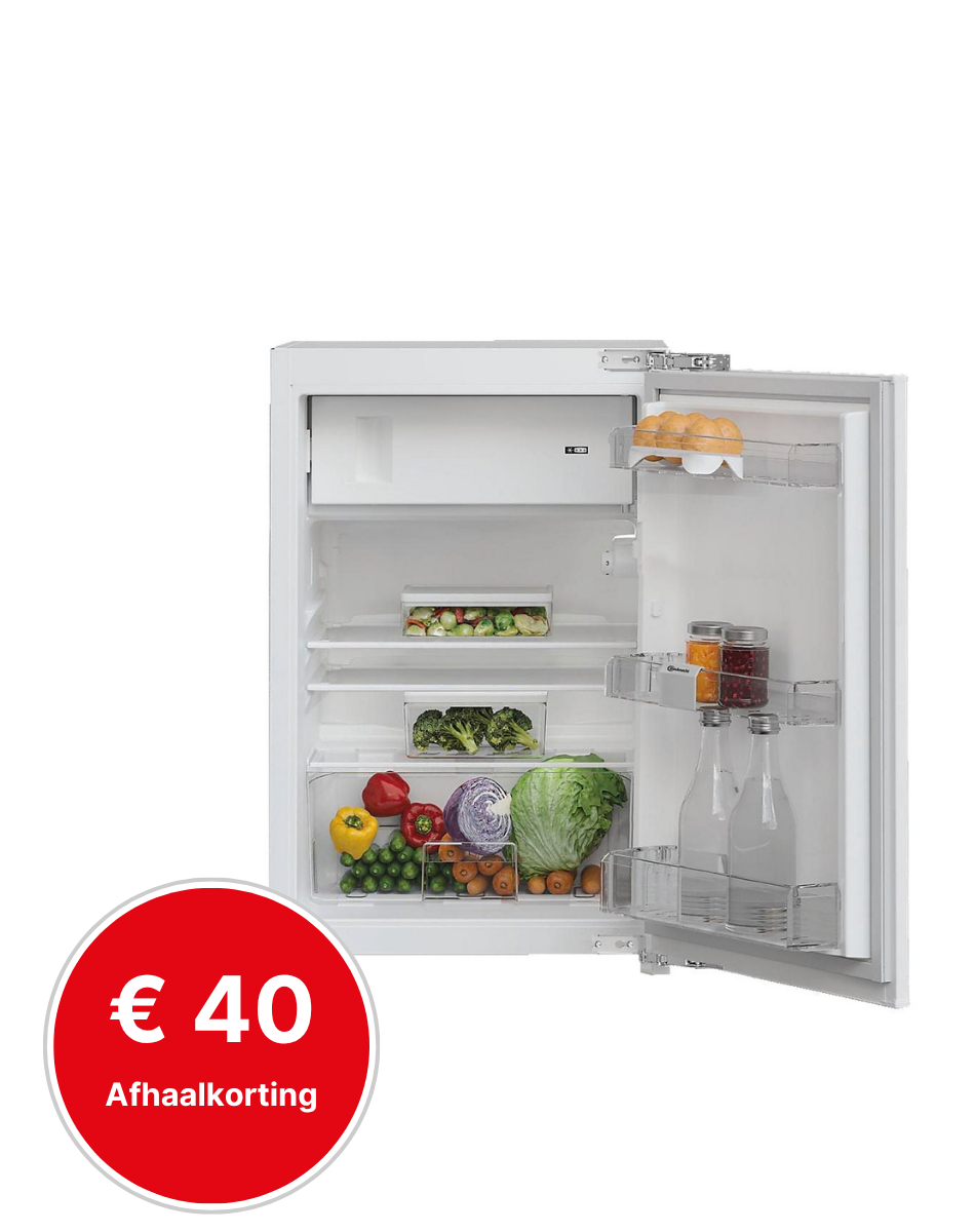 koelkast, koelvriescombinatie, inbouwmodel, groentevruchtenvakken, afhaalkorting