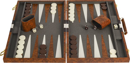 Buffalo backgammon Piping bruin 46 x 28 cm