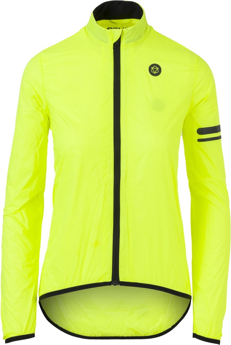 fietsjas, reflecterend, neonkleur, rits, mouwen met print
