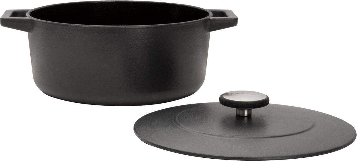 Boretti - Solido Dutch Oven 26 cm - braadpan - gietijzer - zwart - 5.8 Liter