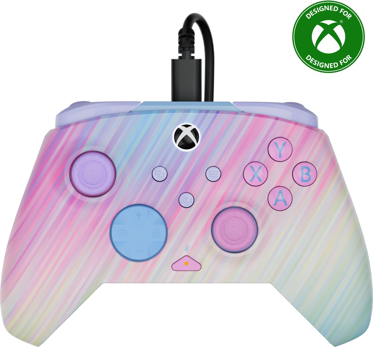  Xbox controller,  kleurrijk,  diagonaal gestreept,  bekabelde verbinding,  gamepad accessoire