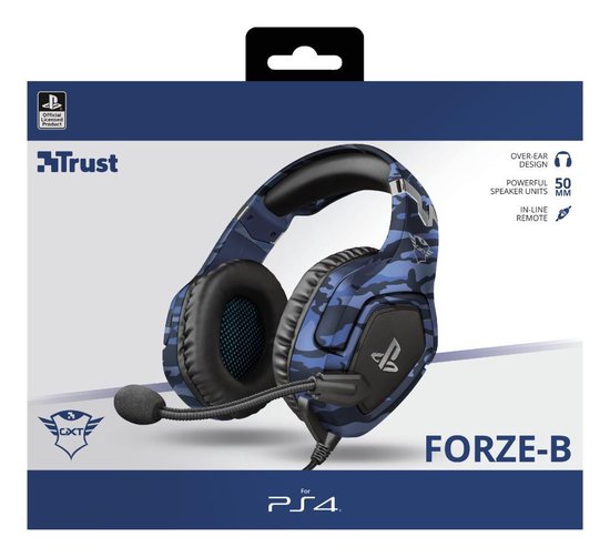 Trust GXT 488-B Forze - Gaming Headset - Official Licensed - Geschikt voor PS4 & PS5 / Camo Blauw