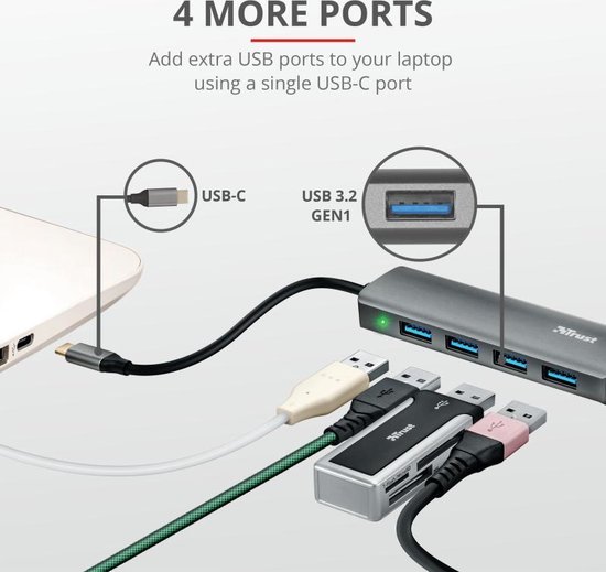 Trust Halyx - USB-C Hub - 4-Port USB 3.2 - 5 Gbps