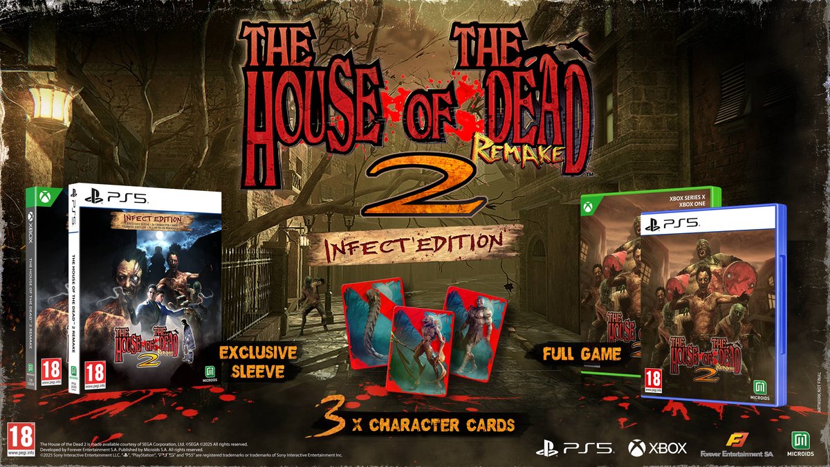 video game, house of the dead 2 infection edition, collector's sleeve, cards, full game