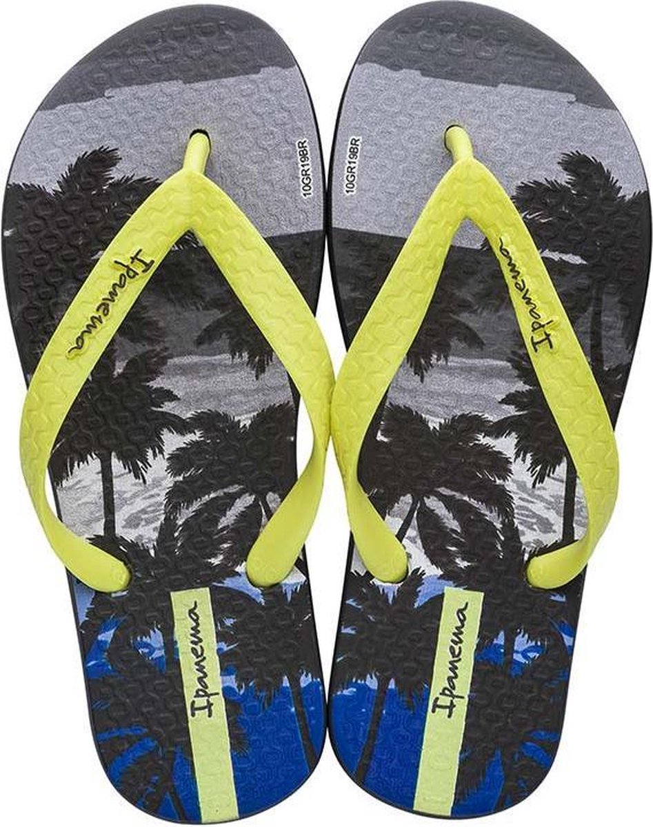 Ipanema - Maat 38 - Classic Kids Slippers - Dark Grey/Yellow