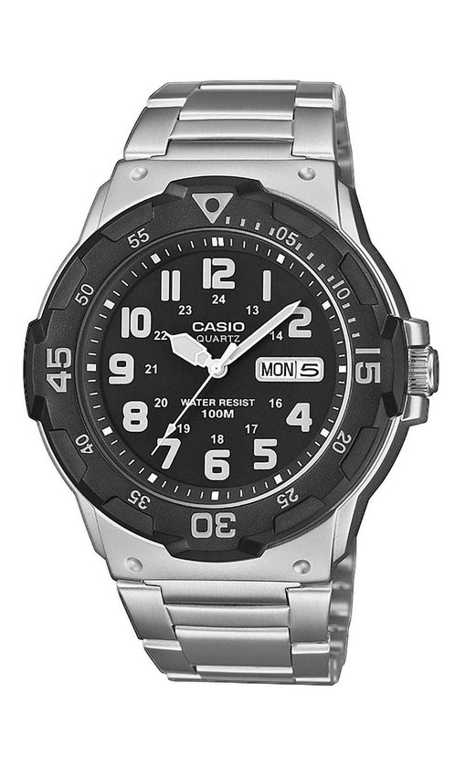 CASIO - MRW-200HD-1BVEF - Horloge - Mannen - Zilverkleurig- RVS - Ã˜ 45 mm