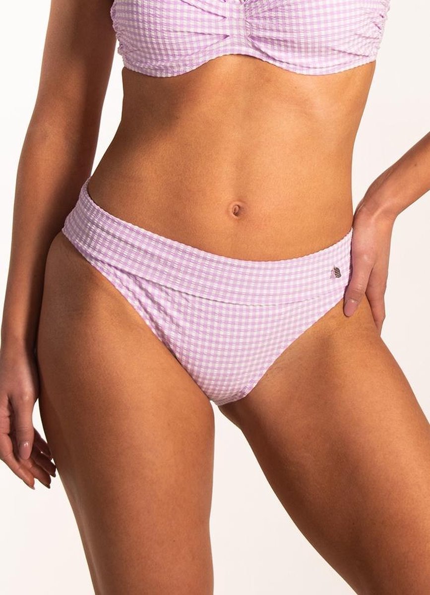 Beachlife - Maat 44 - Lilac Check Bikinibroekje met omslag Dames