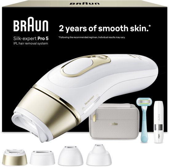 Braun IPL Silk·expert Pro 5 - IPL ontharingsapparaat - PL5412 - Ontharing Voor Thuis - 4 Opzetstukken