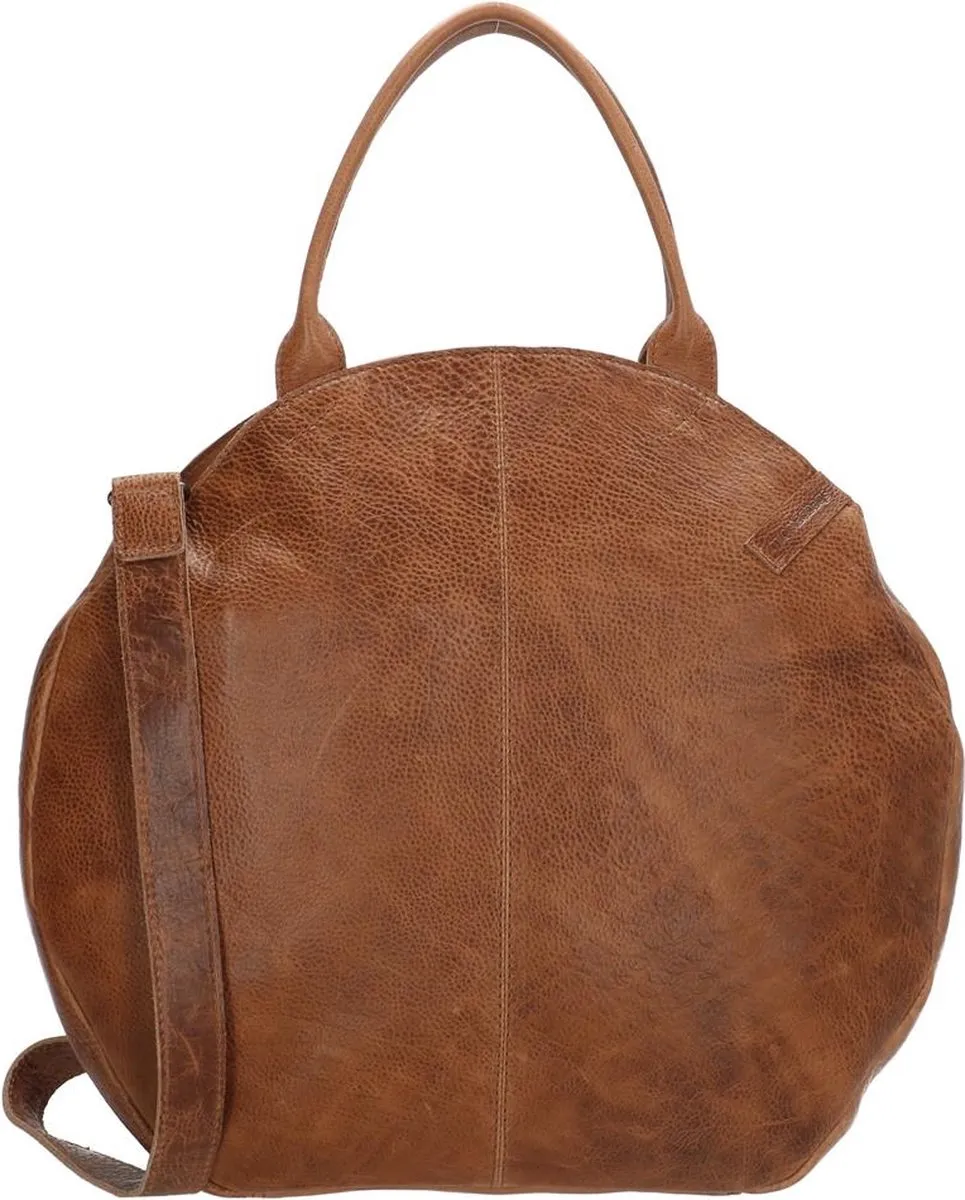 rugzak, lederen tas, bruine tas, ronde tas, schoudertas