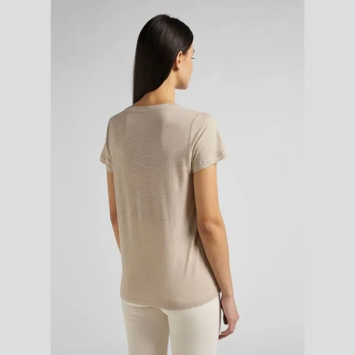 LEE V Neck Oxford Tan - Maat XS - Dames T-shirt