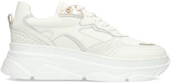 sneaker, witte schoen, platform sneaker, printvrije bovenkant, witte zool