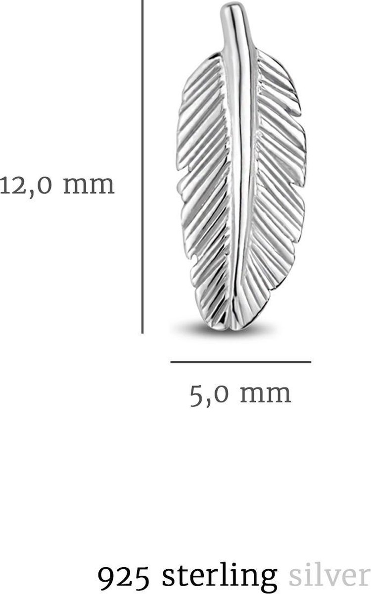 Glams - Oorknoppen Veer - Zilver - 12 mm