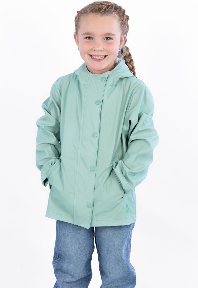 Ralka Regenjas Junior - mt 116 - Sprinkle - Mintgroen