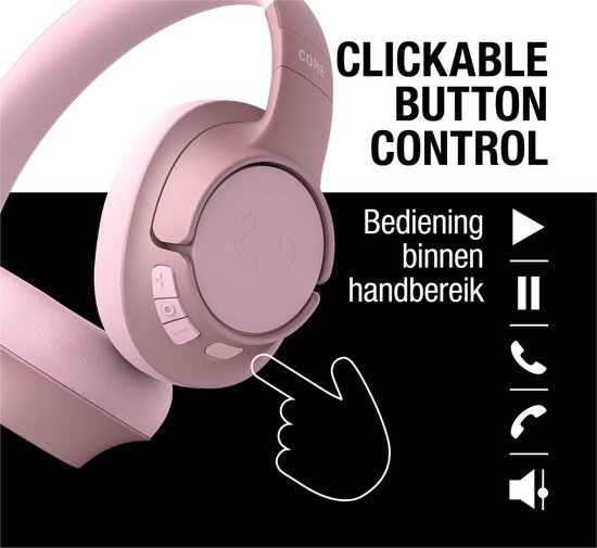 Fresh 'n Rebel Clam Core - Draadloze over-ear koptelefoon - 45 uur batterij - Pastel Pink
