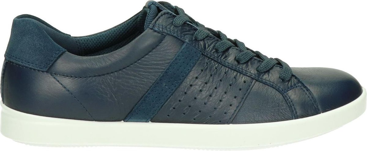 sneaker, leder, blauw, perforaties, casual