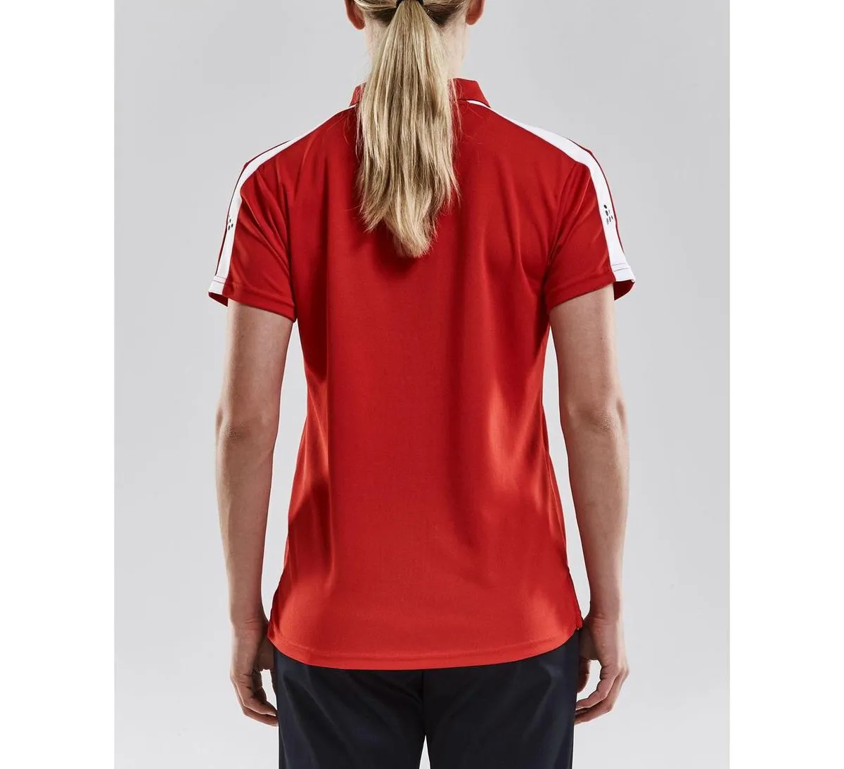 Craft Progress Polo Pique dames Sportpolo - Maat S - Vrouwen - rood/wit
