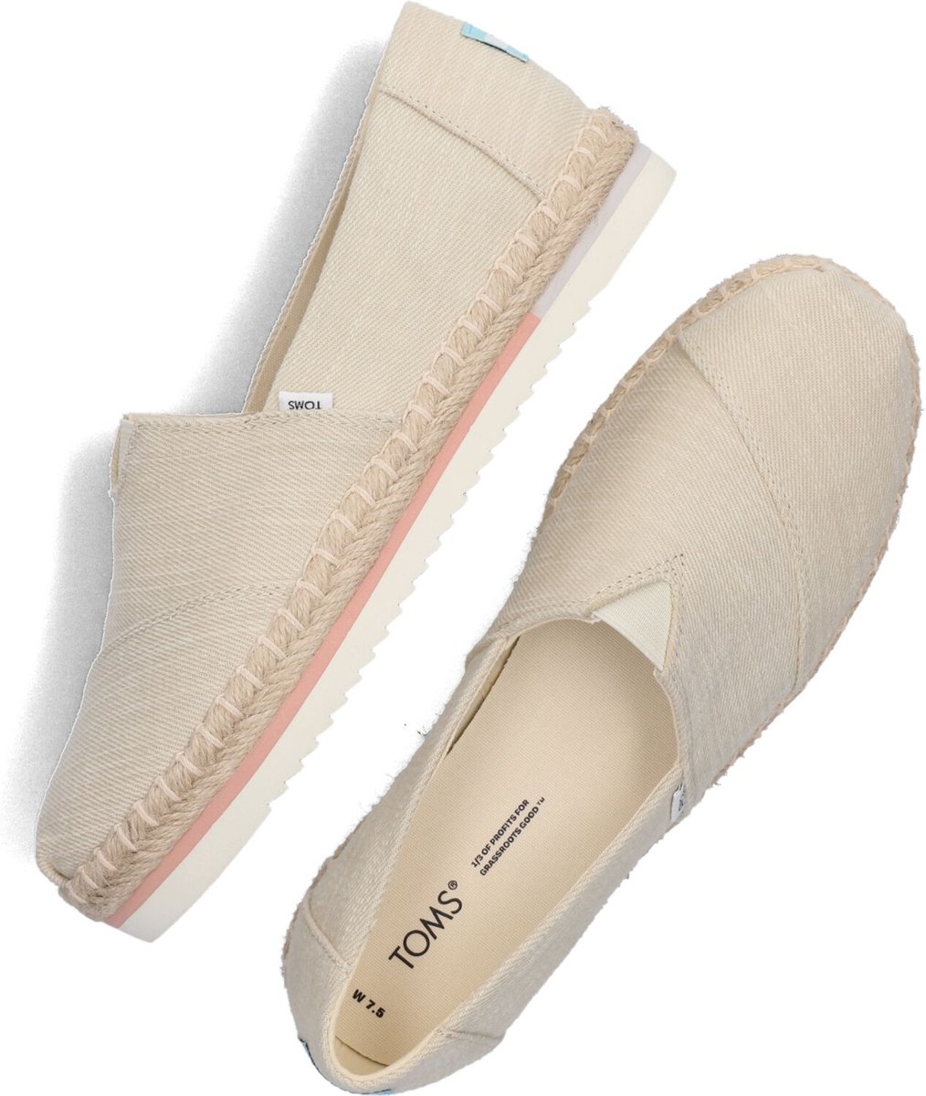Toms - Maat 38 - Alpargata Platform Rope Espadrilles - Dames - Beige