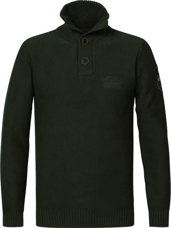 Petrol Industries  - Maat M - Heren Fijngebreide Pullover - Bruin