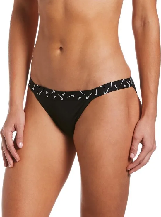 Nike - Maat L - Swim BANDED Bikinibroekje - Zwart - Vrouwen