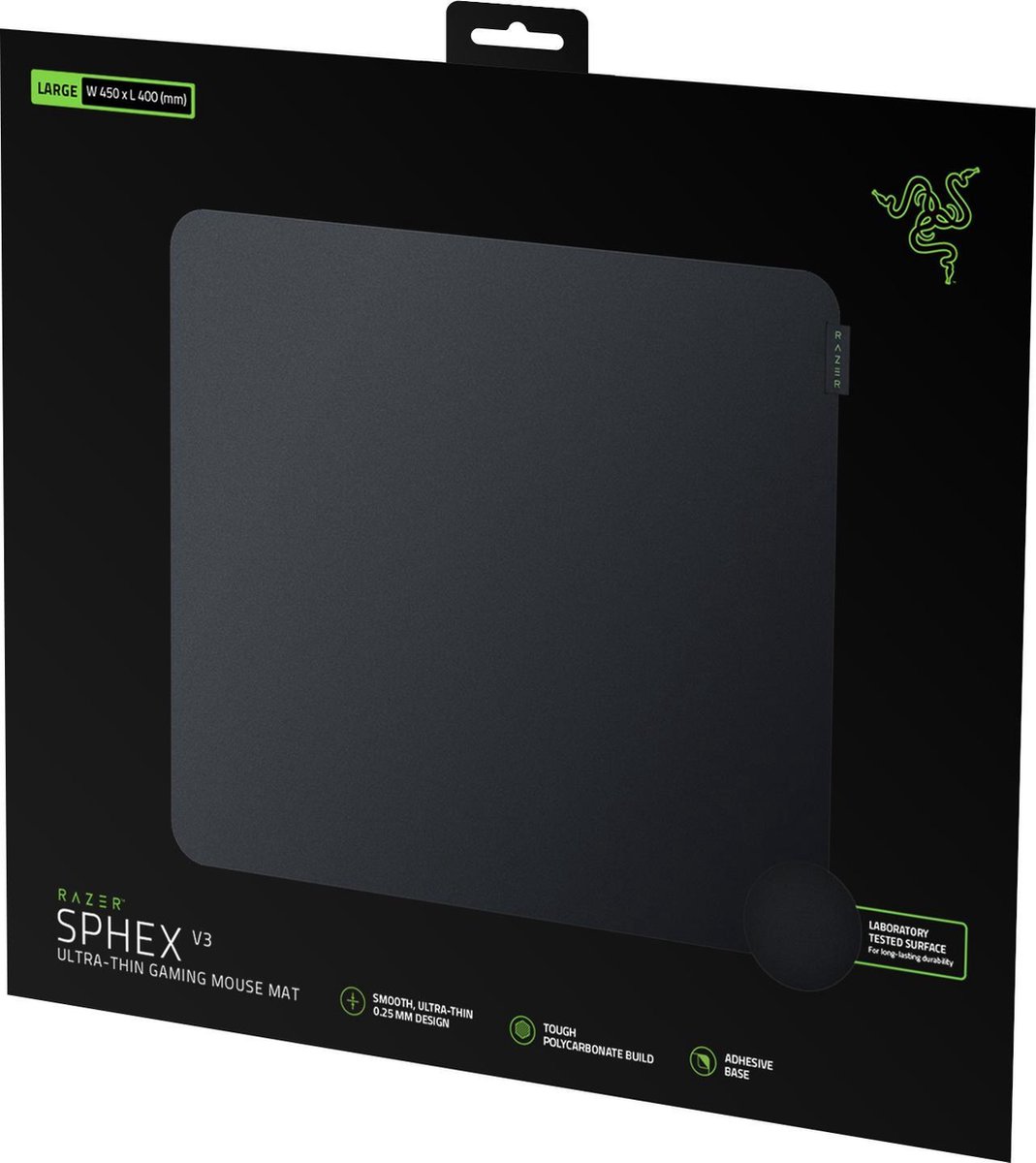 Razer Sphex V3 Ultra-Thin Gaming Muismat - Large - Zwart