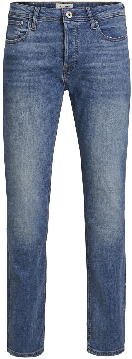 jeans, denim, rechte pasvorm, blauw, zakken