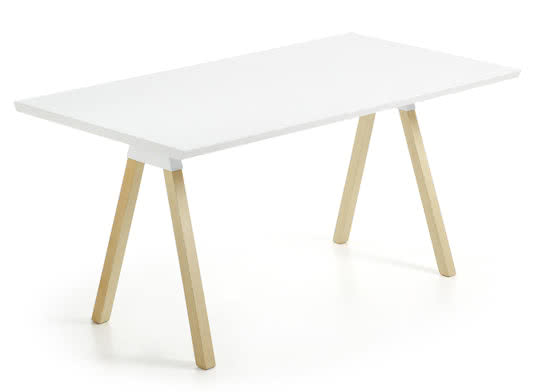 Kave Home Stick - Eetkamertafel - Wit - 80 x 90 cm