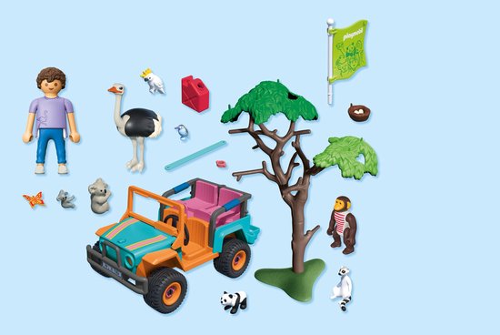 PLAYMOBIL | Animals &amp; Friends | Colourful Off-Road Vehicle | Speelgoed vanaf 4 jaar | Cadeau voor kinderen | Stimuleert creativiteit &amp; avontuurlijke geest | Met figuren, Voertuig &amp; Accessoires | 71854