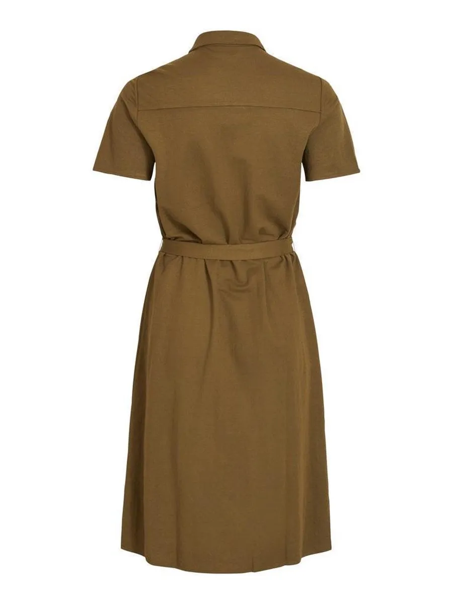 VILA - maat S-VISAFINA SS SHIRT DRESS - NOOS Dames Jurk