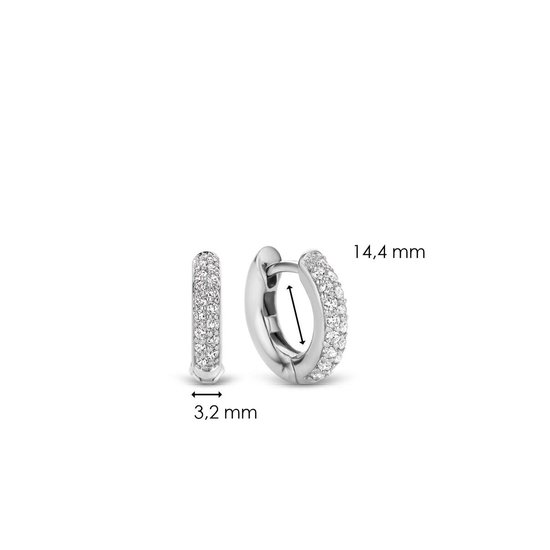 TI SENTO Dames Oorbellen - 925 zilver - Zirconia wit - 7210ZI