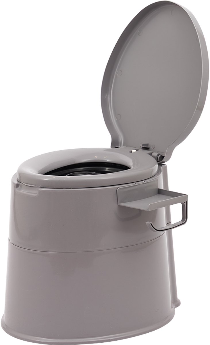 toilet, portable toilet, flip lid, bucket toilet, grijs