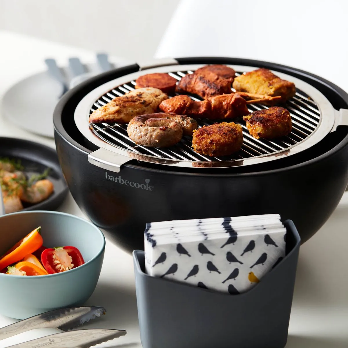 Barbecook Joya - Tafel BBQ Houtskool - Incl. set van 4 BBQ tangen - Zwart - 31cm