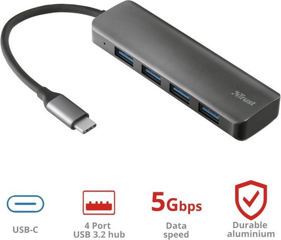 Trust Halyx - USB-C Hub - 4-Port USB 3.2 - 5 Gbps