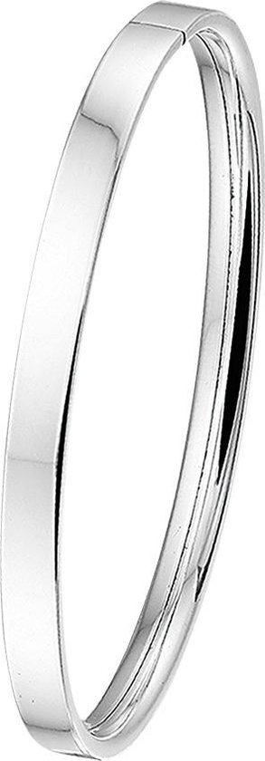The Jewelry Collection - Bangle Dop Vlakke Buis 5 X 60 mm - Zilver