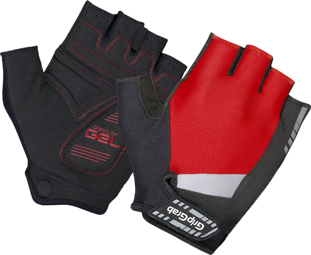 fietshandschoenen, zweetband, neopreen, vuistkleding, rode accenten