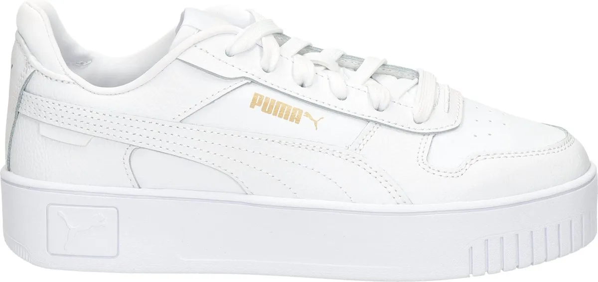 PUMA - Maat 42 - Carina Street Dames Sneakers - Wit/Goud