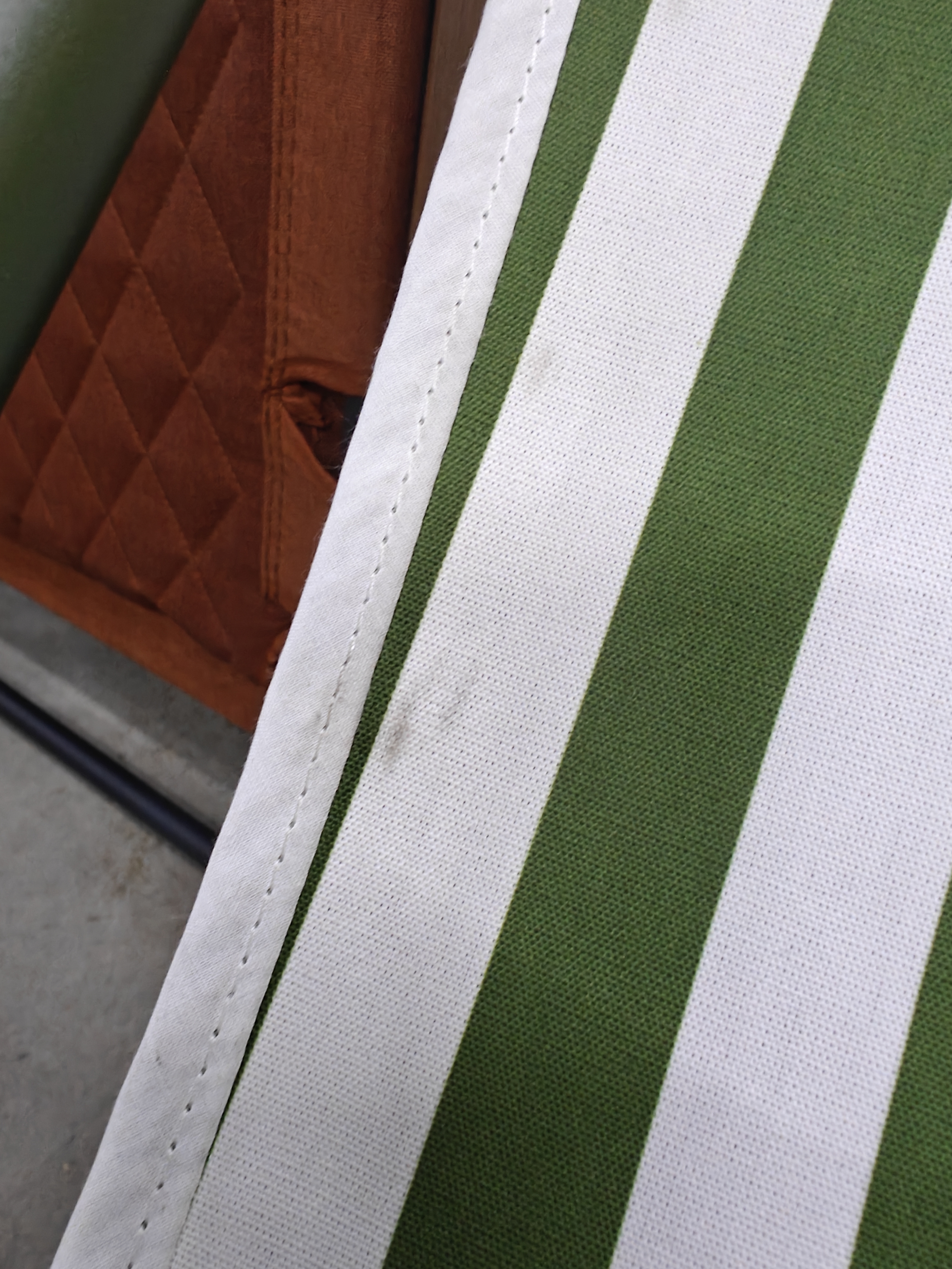 striped, groen, wit, canvas, stof