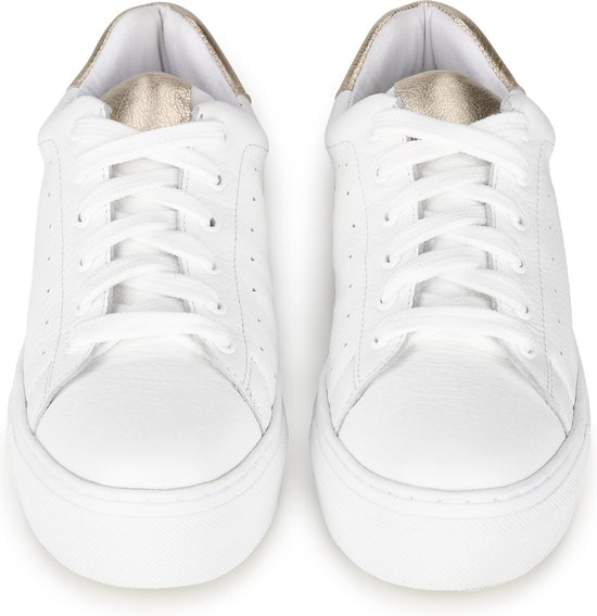 PS Poelman - Maat 40 - TITULAR Dames Sneakers - Wit met goud combinatie