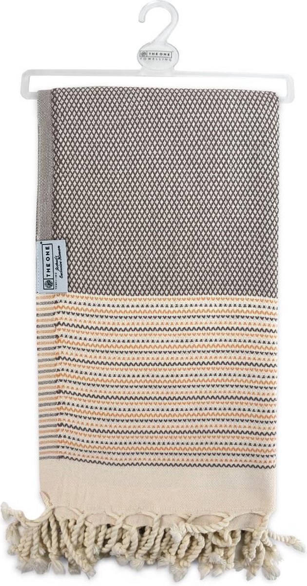The One Towelling Hamamdoek Exclusive 90 x 170 cm Iron/Oak Buff/Shell
