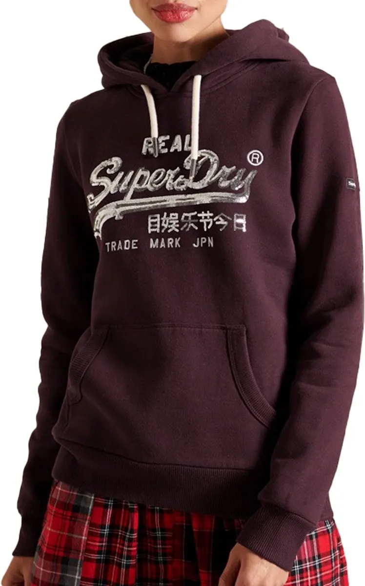 Superdry Dames Trui Vl Boho Sparkle Hood - Maat S
