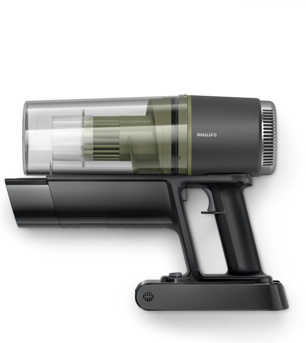 Philips Steelstofzuiger Met - Draadloos - Zuigmond met LED verlichting - Zonder Zak