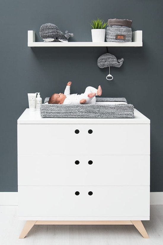 Baby's Only knuffel Walvis River zwart-wit