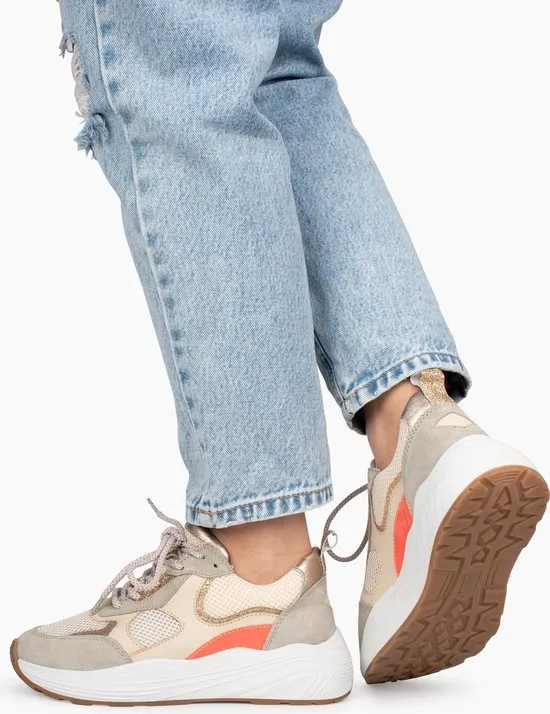 PS Poelman TRIANGLE - maat 38 - Dames Sneakers - Groen met combinatie
