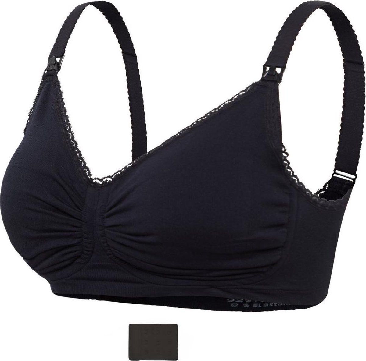 Carriwell- XXL - Meegroeibh en Voedingsbh met Gelbeugel en Padded cups - Zwart
