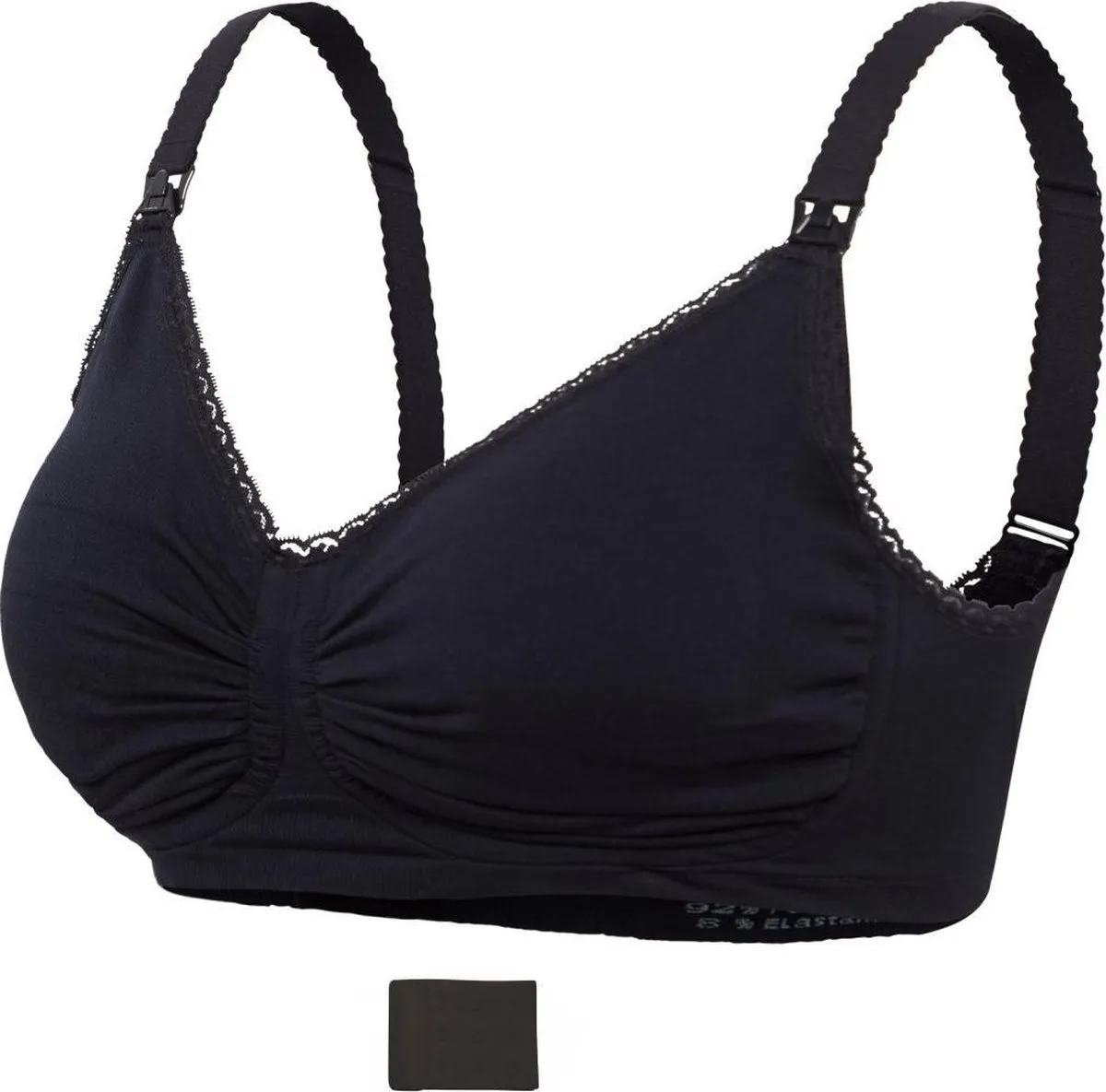 Carriwell- XXL - Meegroeibh en Voedingsbh met Gelbeugel en Padded cups - Zwart